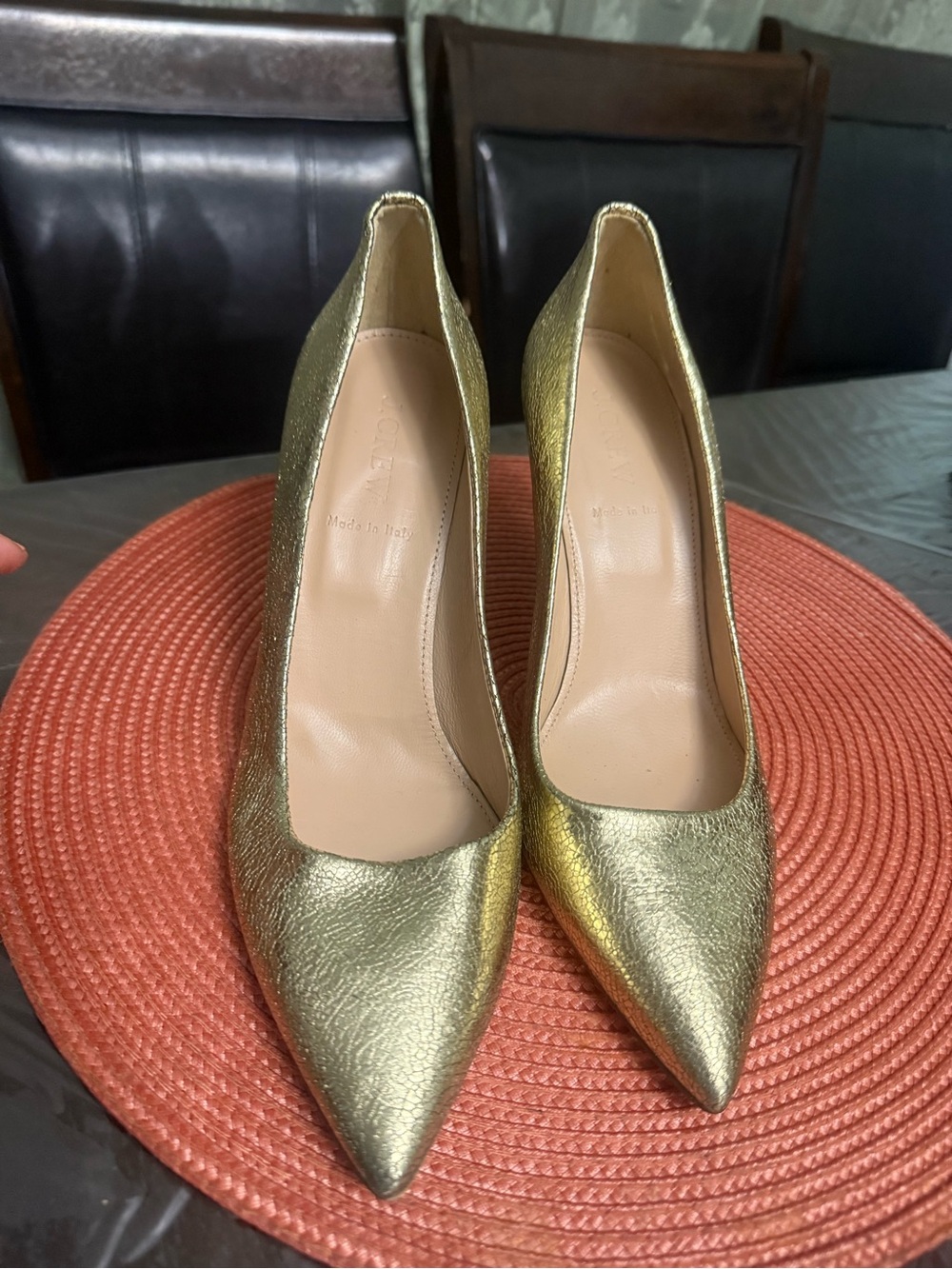 J. Crew Gold Pointed-Toe Women’s Pumps